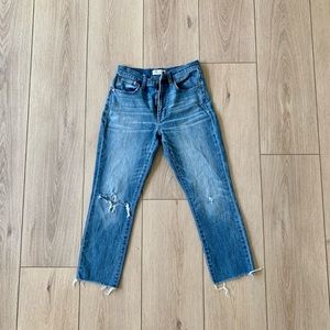 Madewell The High-Rise Slim Boyjean Knee Rip Edition